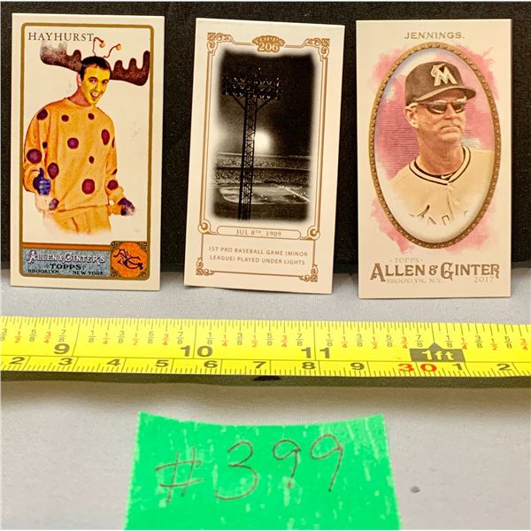 (3) Mini Baseball Cards