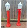 Image 1 : Pair of blow mold light-up outdoor candles. Approx. 39 inches tall, excellent condition
