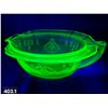 Image 1 : Uranium glass oval creamer, 2 1/2 x 5 1/2 inches, no damage, glows!