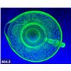 Image 2 : Uranium glass round creamer, 3 1/4 x 4 1/2 inches, no damage, glows!