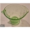 Image 4 : Uranium glass round creamer, 3 1/4 x 4 1/2 inches, no damage, glows!