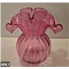 Image 1 : Vintage cranberry glass vase, 8 inches tall, no damage, hand blown w/pontil