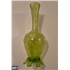 Image 1 : Green Altaglass art glass vase w/label, no damage, 9 1/4 inches tall