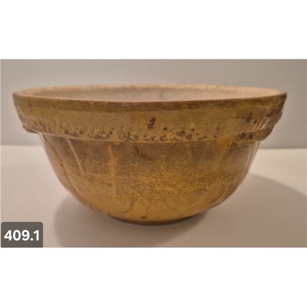 Medalta bowl, #8, some crazing and wear on glaze, 8 1/2 inches, no chips