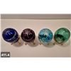 Image 4 : Group of 4 Bohemian cut glass eggs on 24k gold-plated stands