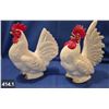 Image 1 : Pair of mid-century kitchen decor pottery roosters, 8 inches tall, good condition