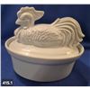Image 1 : Ironstone hen-on-a-nest covered dish, approx. 8 x 10 inches, no damage