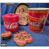 Image 1 : 4 Coca Cola (Coke) items, set of 6 coasters, tray, ice bucket, waste paper basket