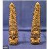 Image 1 : Pair of antique heavy, solid brass door pulls, 6 3/4 inches long