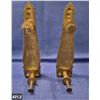 Image 2 : Pair of antique heavy, solid brass door pulls, 6 3/4 inches long
