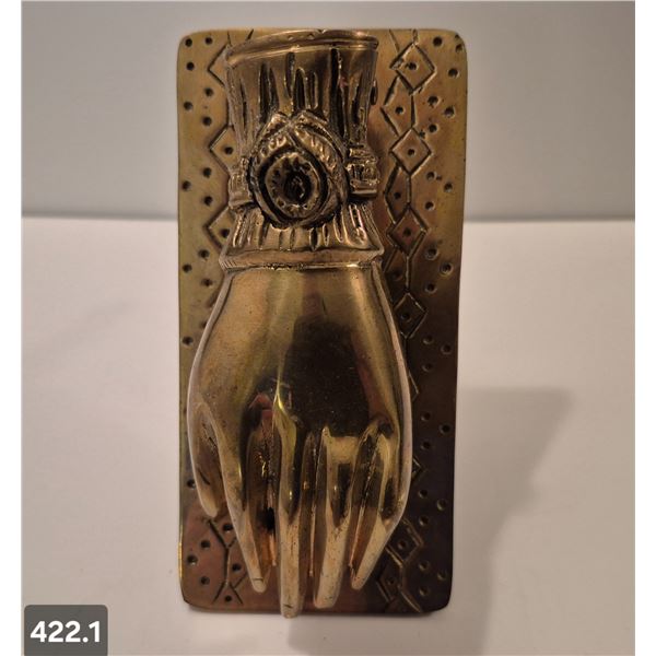 Heavy brass door knocker, 2 3/4 x 5 3/4 inches