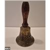 Image 1 : Antique decorated brass bell with original gonger, 6 1/2 inches tall