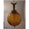 Image 3 : MCM Hollywood Regency hanging amber swag lamp with original light diffuser inside, works