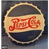 Image 1 : Pepsi-Cola 14 inch Double-Dot bottle cap sign with hanger, repro