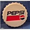 Image 1 : Pepsi 14 inch bottle cap sign with hanger, repro