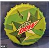 Image 1 : Mountain Dew 14 inch bottle sign with hanger, repro