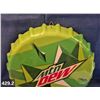 Image 2 : Mountain Dew 14 inch bottle sign with hanger, repro
