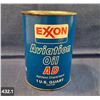 Image 1 : Full quart Exxon Aviation Oil, 1960s/70s, great shape