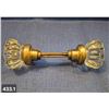 Image 1 : Set of 2 antique glass door knobs with threaded rod, good shape