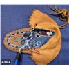 Image 2 : Pair of baby-size hand-stitched moose hide beaded mocassins, good condition