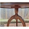 Image 2 : Vintage solid mahogany round parlor table, few blemishes - 24"w x 25.5"H