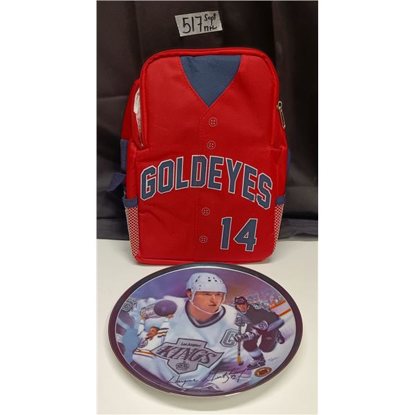 Plate # 10758c in Limited Edition of   The Great Gretzky  & Plate & Winnipeg Goldeyes Lunch Cooler