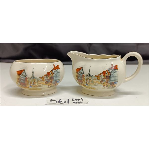 English Ware Lancaster Cream & Sugar Bowls
