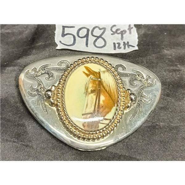 Vintage Horse Picture Belt Buckle