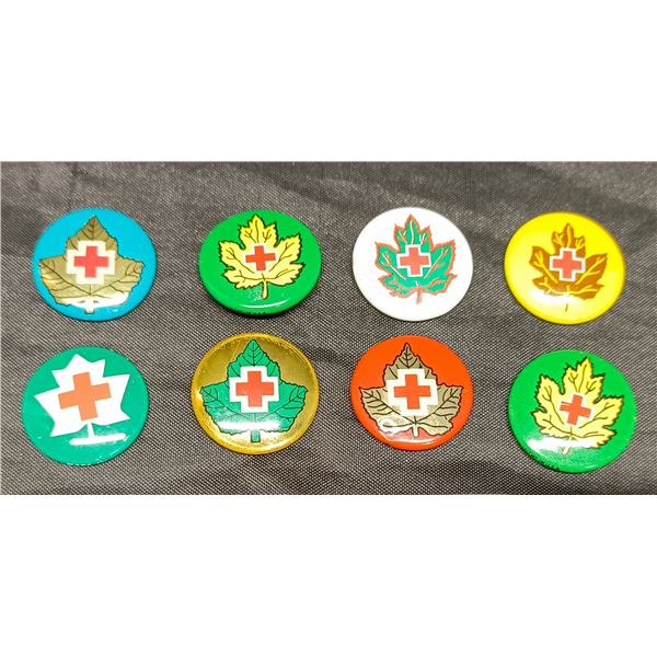 (8) Vintage Red Cross Pins