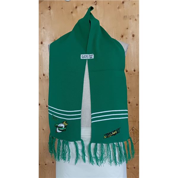 Vintage Sask Roughrider Green Scarf
