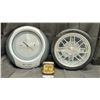 Image 1 : Co-Operators Clock (Not Working), Bulova Travel Alarm Clock, Rubber Tire Clock (Second-Hand Falls)