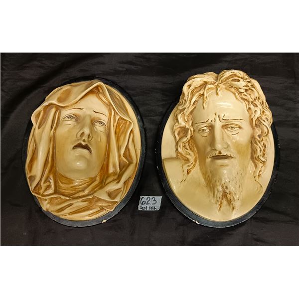 Jesus and Mary Wall Plaques