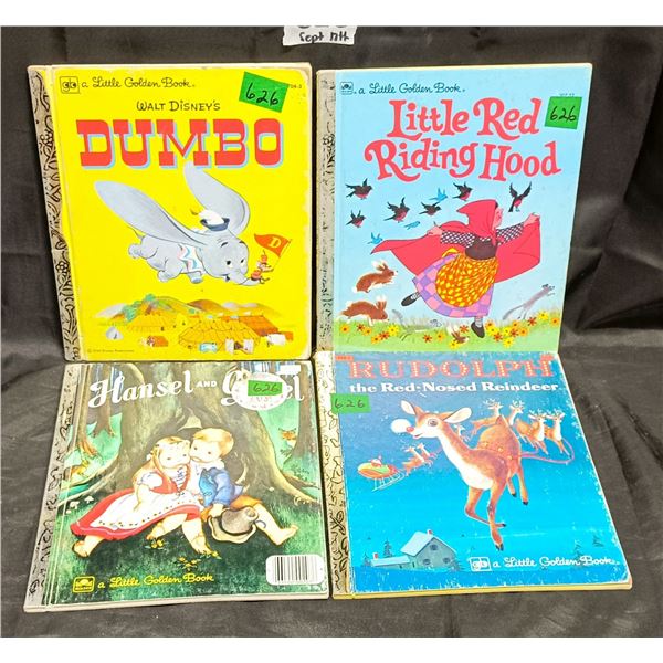 (4) Little Golden Books: Dumbo, Rudolph, Little Red Riding Hood, Hansel and Gretel