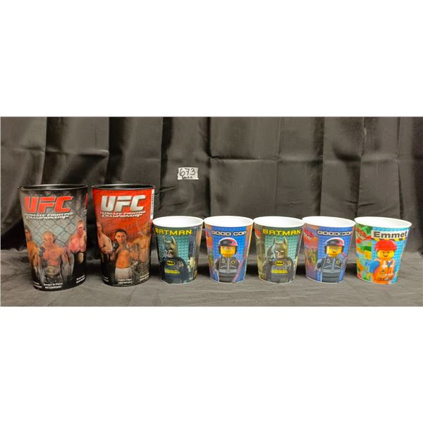 (2) UFC Cups, (5) Lego Movie Cups