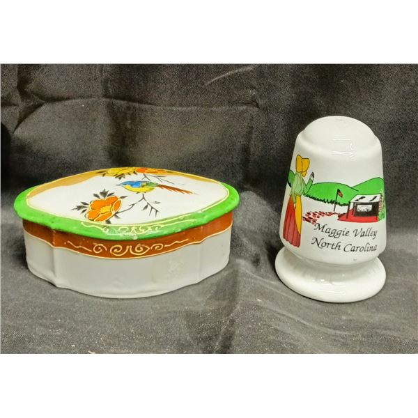 Trinket Container w/Lid and Salt Shaker