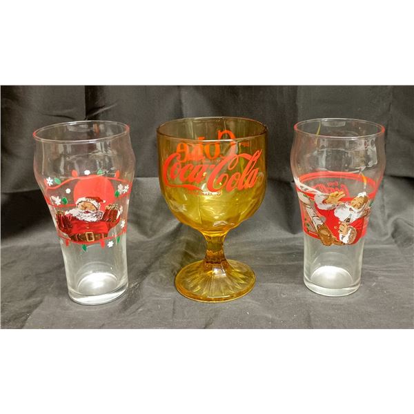 (3) Vintage Coca-Cola Glasses