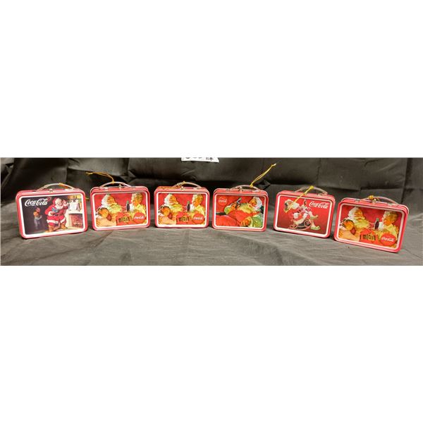 (6) Coca-Cola Mini Lunchbox Christmas Ornaments