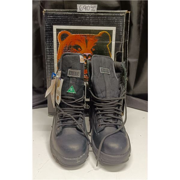 NEW Kodiak Steel Toe Work Boots – Black, Size 7.5