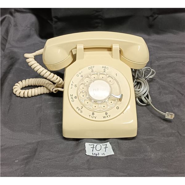 Vintage Rotary Dial Telephone, Beige