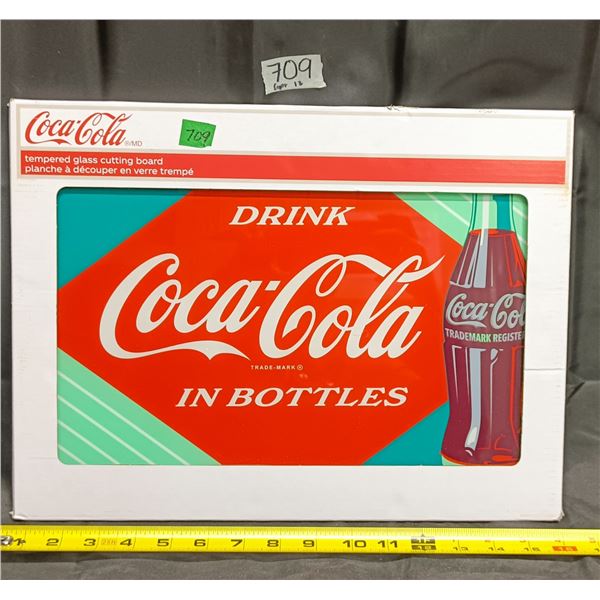 Coca-Cola Tempered Class Cutting Board NIB