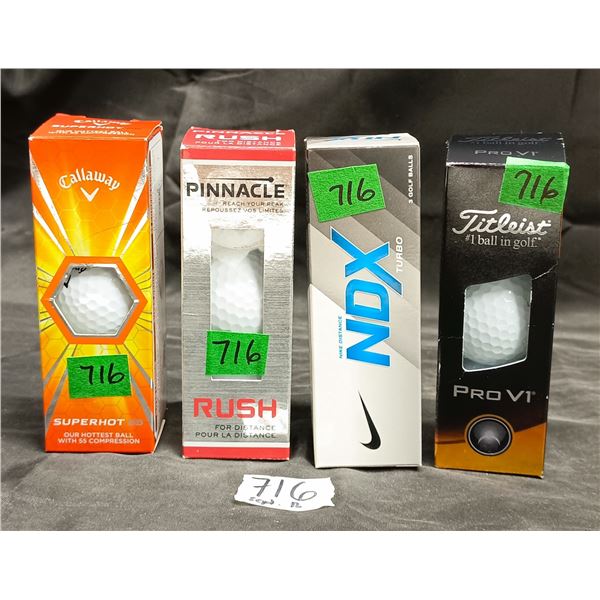 (4) Sleeves of Assorted 3pk Golf Balls (12 total)