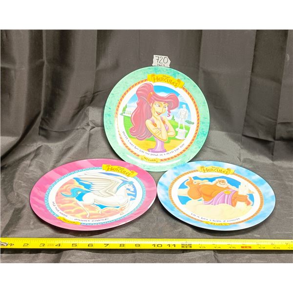 (3) Disney Hercules Plastic Plates