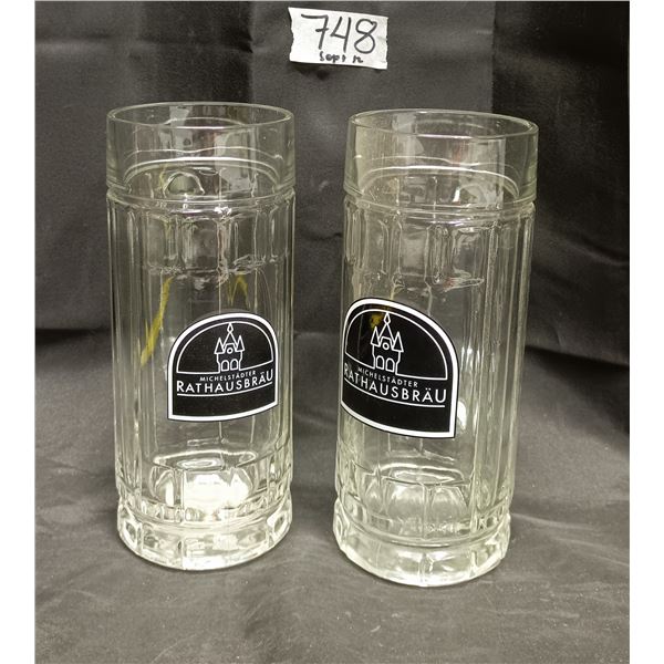 Set of (2) Rathausbrau Beer Steins