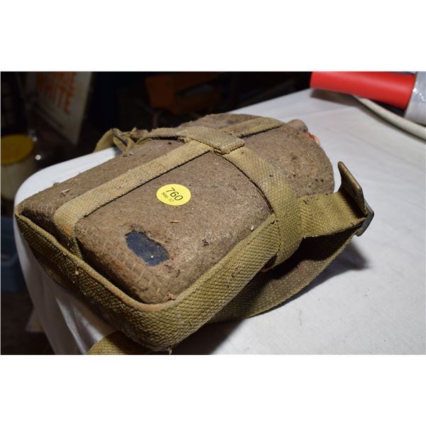 WWI British (Canadian) Web Canteen with Wool Cover and Cork Stopper