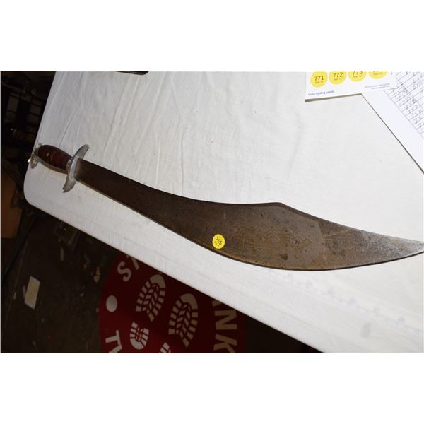 Vintage Spanish-Style Etched Short Sword with Eagle Head Handle
