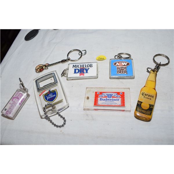 Assorted Beverage etc. Keychain Lot