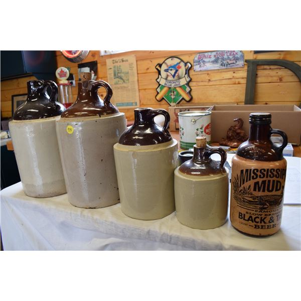 (4) Stoneware Jugs (two have cracks)