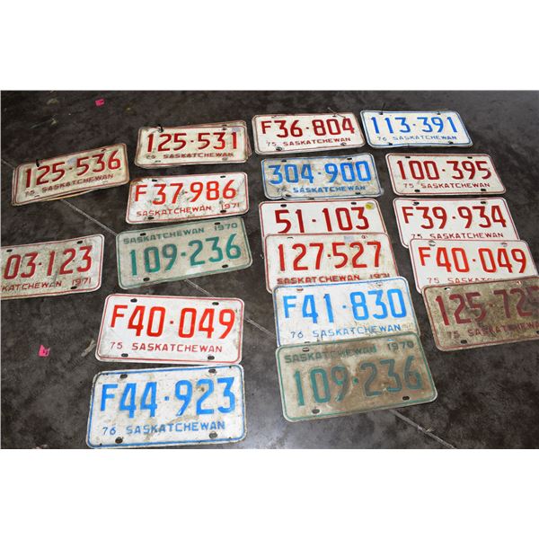 Saskatchewan License Plates inc. (4) Matching Sets
