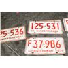 Image 2 : Saskatchewan License Plates inc. (4) Matching Sets