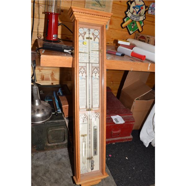 Antique Oak Weather Station (has separated but can be rejoined)